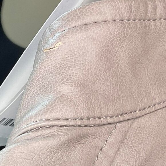 B by Bernardo Faux Leather Moto Jacket Gray/ Taupe Size M - Picture 8 of 8